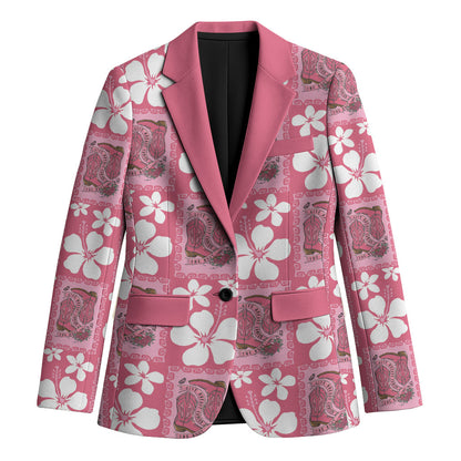 Give Cancer The Boot Pink Cowgirl Blazer Western Aloha Hibiscus Paniolo Heritage Floral