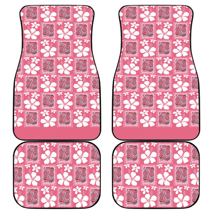 Give Cancer The Boot Pink Cowgirl Car Mats Western Aloha Hibiscus Paniolo Heritage Floral