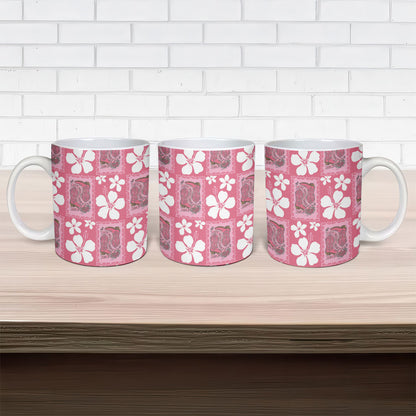 Give Cancer The Boot Pink Cowgirl Ceramic Mug Western Aloha Hibiscus Paniolo Heritage Floral