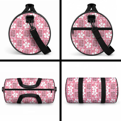 Give Cancer The Boot Pink Cowgirl Duffle Bag Western Aloha Hibiscus Paniolo Heritage Floral