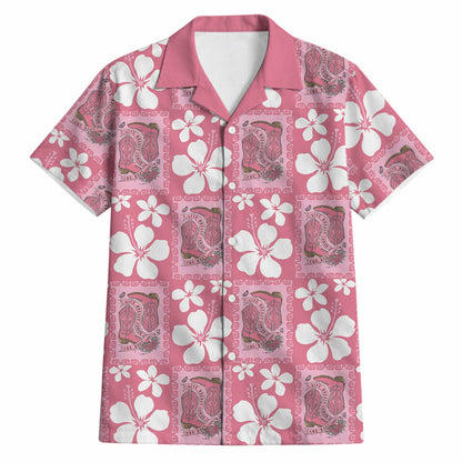 Give Cancer The Boot Pink Cowgirl Hawaiian Shirt Western Aloha Hibiscus Paniolo Heritage Floral