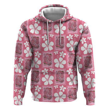 Give Cancer The Boot Pink Cowgirl Hoodie Western Aloha Hibiscus Paniolo Heritage Floral