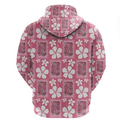 Give Cancer The Boot Pink Cowgirl Hoodie Western Aloha Hibiscus Paniolo Heritage Floral