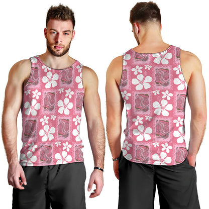 Give Cancer The Boot Pink Cowgirl Men Tank Top Western Aloha Hibiscus Paniolo Heritage Floral
