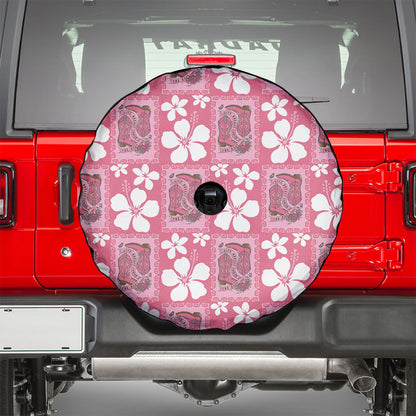Give Cancer The Boot Pink Cowgirl Spare Tire Cover Western Aloha Hibiscus Paniolo Heritage Floral