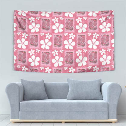 Give Cancer The Boot Pink Cowgirl Tapestry Western Aloha Hibiscus Paniolo Heritage Floral