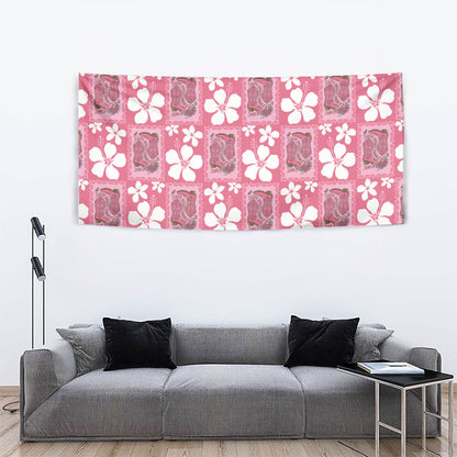 Give Cancer The Boot Pink Cowgirl Tapestry Western Aloha Hibiscus Paniolo Heritage Floral