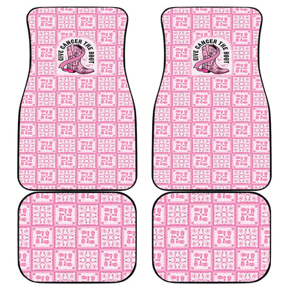 Give Cancer The Boot Pink Cowgirl Car Mats Hawaiian Paniolo Mixed Quilt Pattern Style