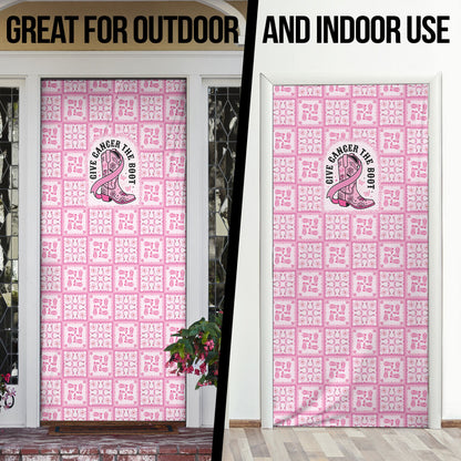 Give Cancer The Boot Pink Cowgirl Door Cover Hawaiian Paniolo Mixed Quilt Pattern Style