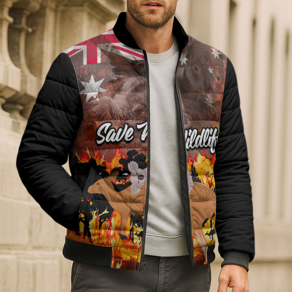 Save Wildlife Australia Bomber Puffer Jacket Australia Bushfire Recovery Wildlife Support