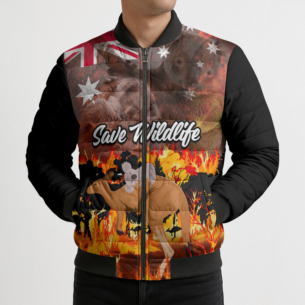 Save Wildlife Australia Bomber Puffer Jacket Australia Bushfire Recovery Wildlife Support