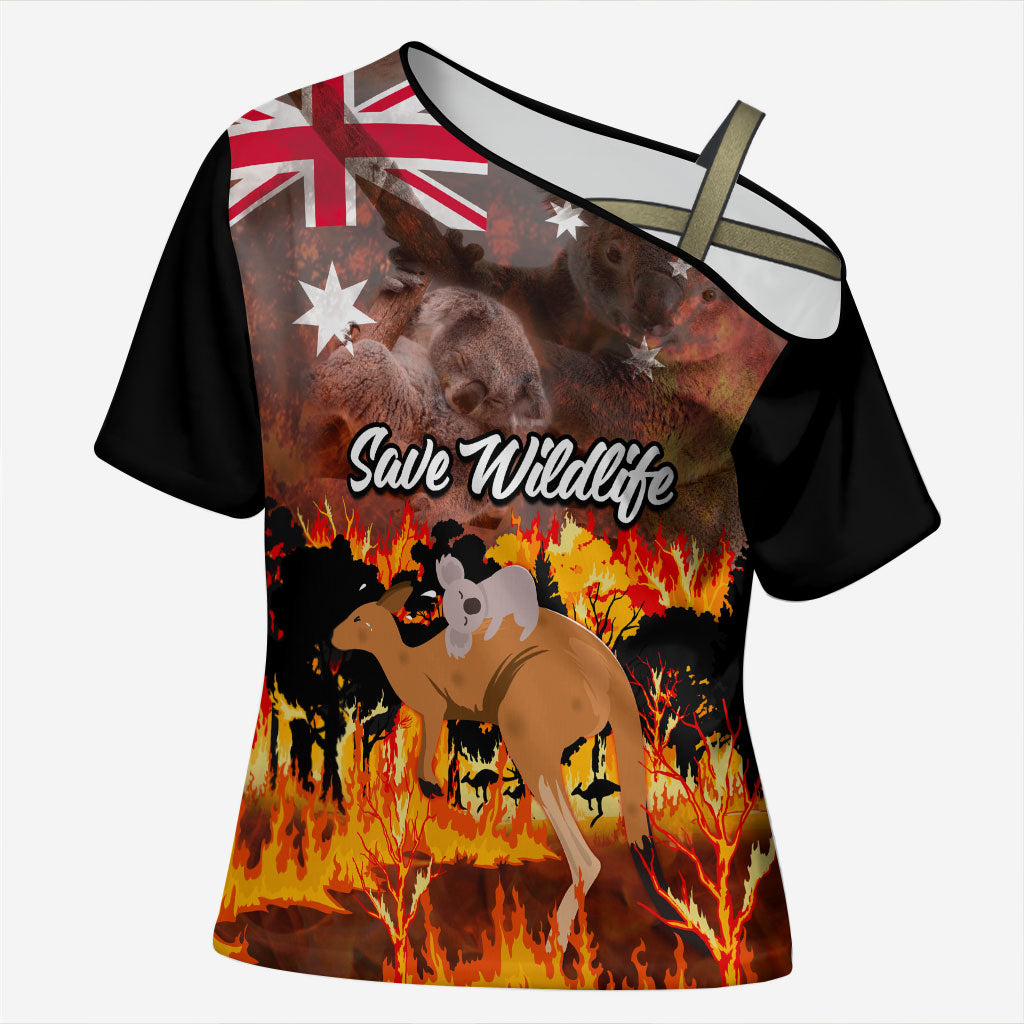 Save Wildlife Australia Cross Shoulder Shirt Australia Bushfire Recovery Wildlife Support