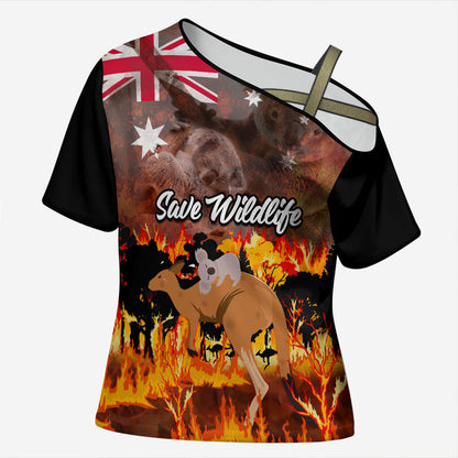 Save Wildlife Australia Cross Shoulder Shirt Australia Bushfire Recovery Wildlife Support