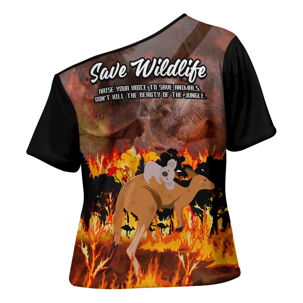 Save Wildlife Australia Cross Shoulder Shirt Australia Bushfire Recovery Wildlife Support