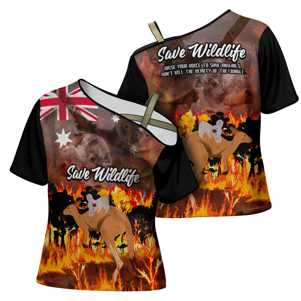 Save Wildlife Australia Cross Shoulder Shirt Australia Bushfire Recovery Wildlife Support