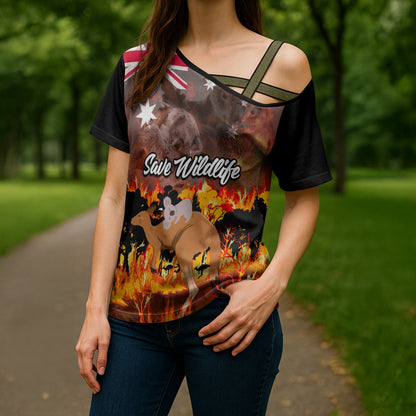 Save Wildlife Australia Cross Shoulder Shirt Australia Bushfire Recovery Wildlife Support