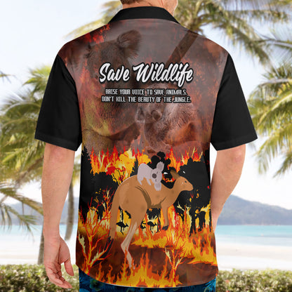 Save Wildlife Australia Hawaiian Shirt Australia Bushfire Recovery Wildlife Support