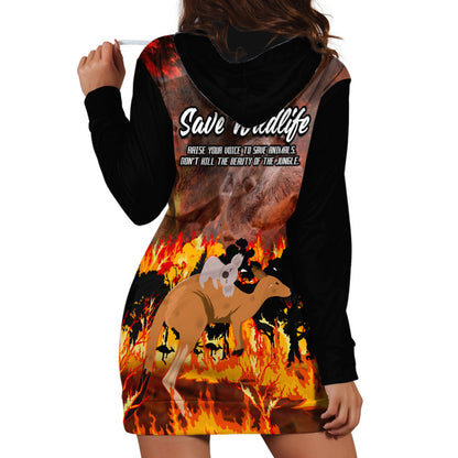 Save Wildlife Australia Hoodie Dress Australia Bushfire Recovery Wildlife Support