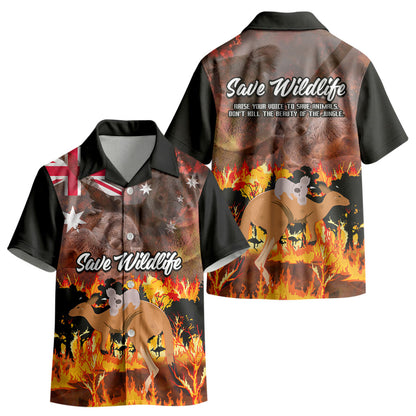 Save Wildlife Australia Kid Hawaiian Shirt Australia Bushfire Recovery Wildlife Support