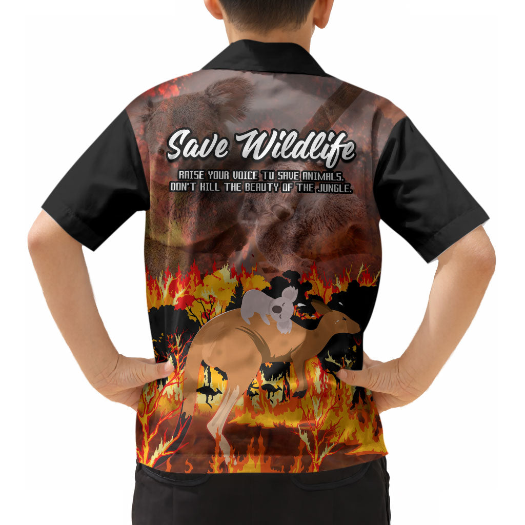 Save Wildlife Australia Kid Hawaiian Shirt Australia Bushfire Recovery Wildlife Support