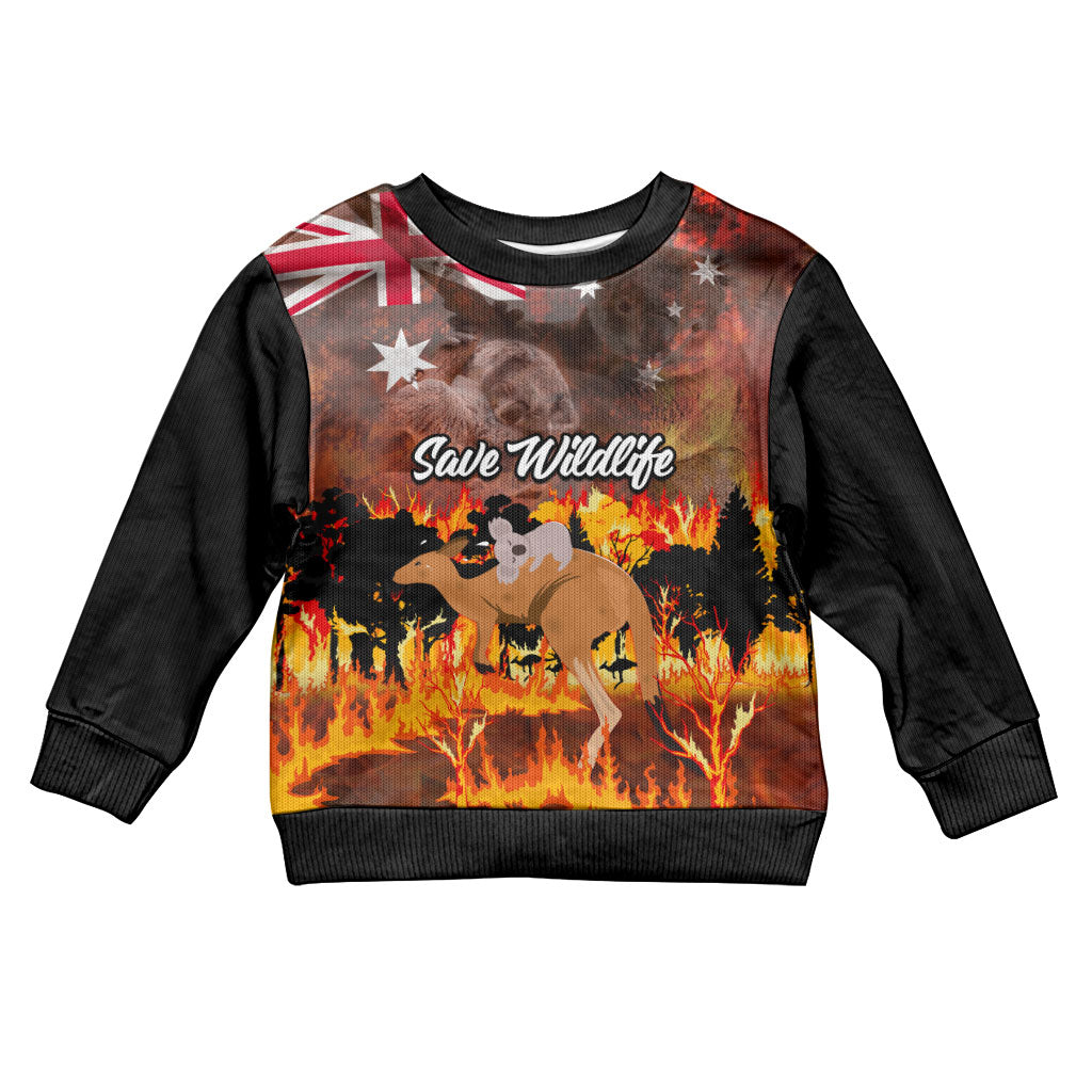 Save Wildlife Australia Kid Ugly Christmas Sweater Bushfire