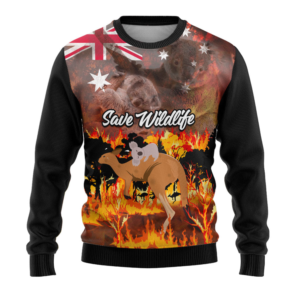 Save Wildlife Australia Ugly Christmas Sweater Bushfire