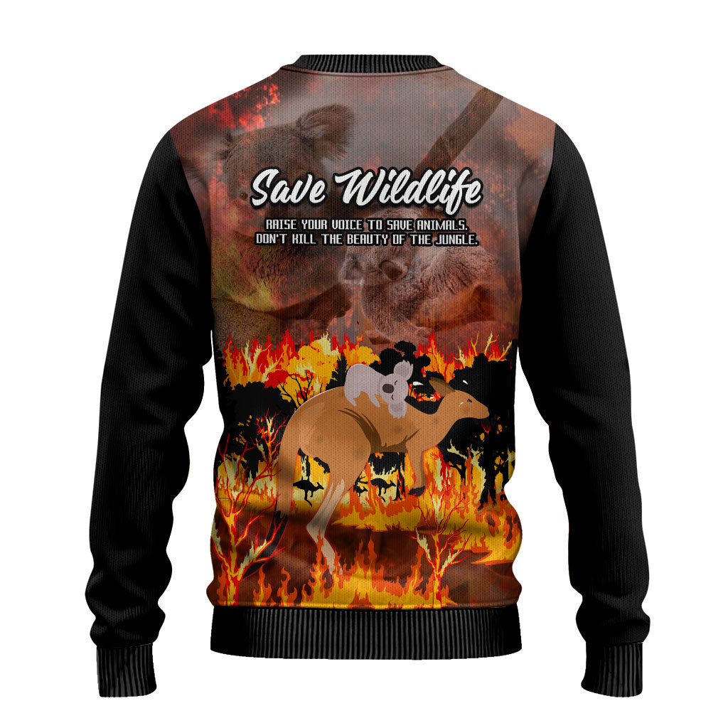 Save Wildlife Australia Ugly Christmas Sweater Bushfire