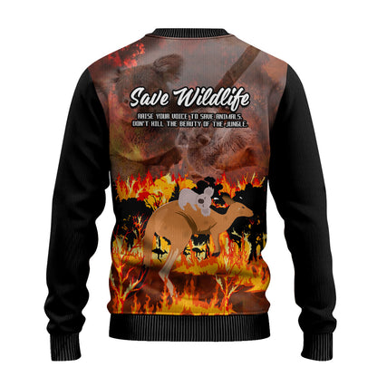 Save Wildlife Australia Ugly Christmas Sweater Bushfire