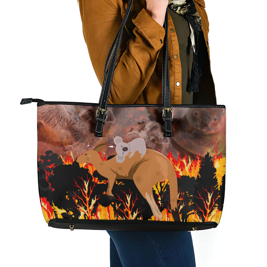 Save Wildlife Australia Leather Tote Bag Australia Bushfire Recovery Wildlife Support