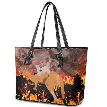 Save Wildlife Australia Leather Tote Bag Australia Bushfire Recovery Wildlife Support