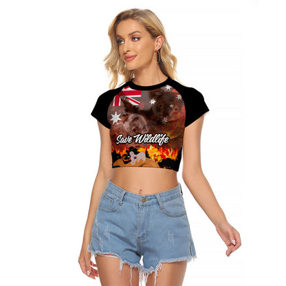 Save Wildlife Australia Raglan Cropped T Shirt Australia Bushfire Recovery Wildlife Support