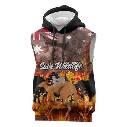 Save Wildlife Australia Sleeveless Hoodie Australia Bushfire Recovery Wildlife Support