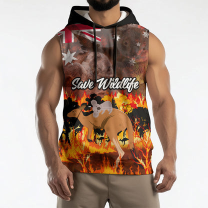 Save Wildlife Australia Sleeveless Hoodie Australia Bushfire Recovery Wildlife Support