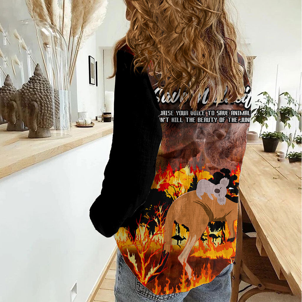 Save Wildlife Australia Women Casual Shirt Australia Bushfire Recovery Wildlife Support