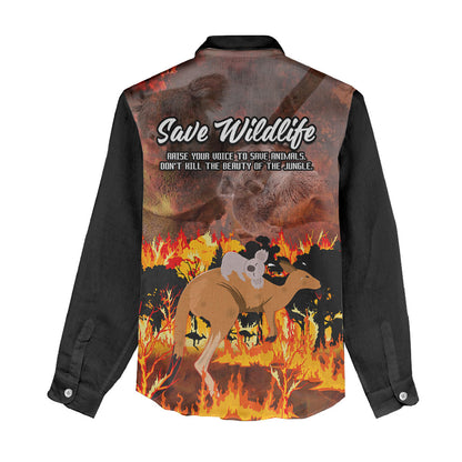 Save Wildlife Australia Women Casual Shirt Australia Bushfire Recovery Wildlife Support
