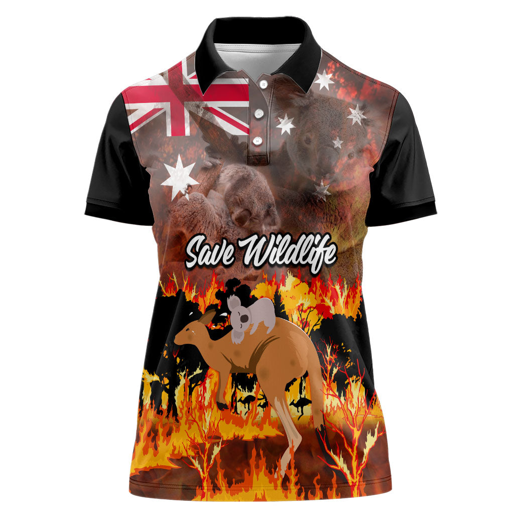 Save Wildlife Australia Women Polo Shirt Australia Bushfire Recovery Wildlife Support