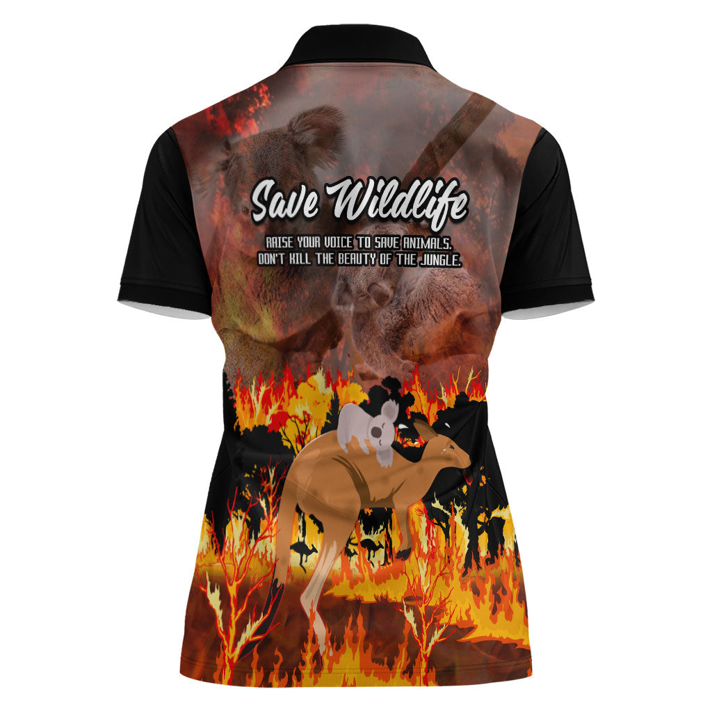 Save Wildlife Australia Women Polo Shirt Australia Bushfire Recovery Wildlife Support