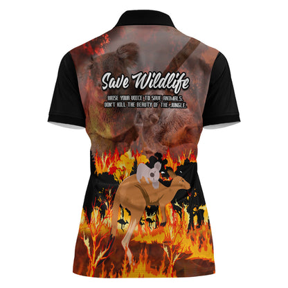 Save Wildlife Australia Women Polo Shirt Australia Bushfire Recovery Wildlife Support