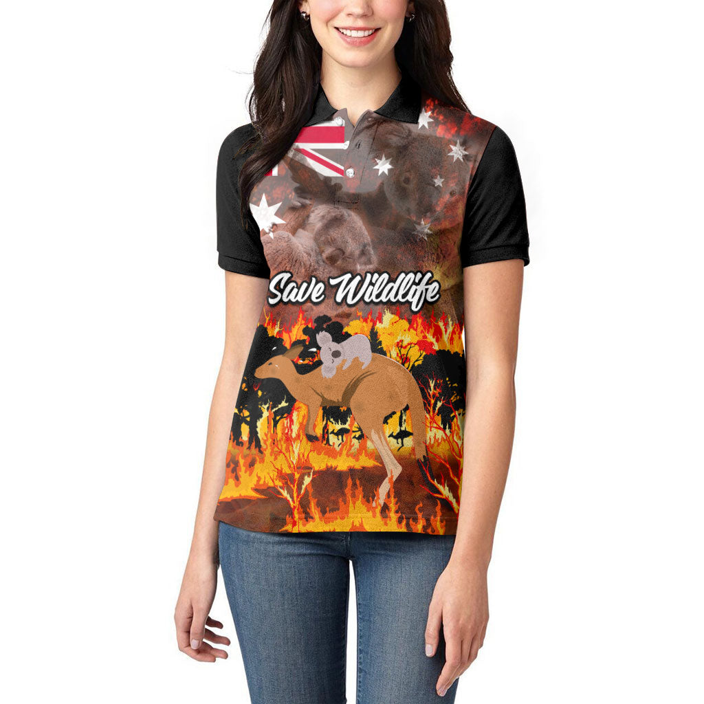 Save Wildlife Australia Women Polo Shirt Australia Bushfire Recovery Wildlife Support