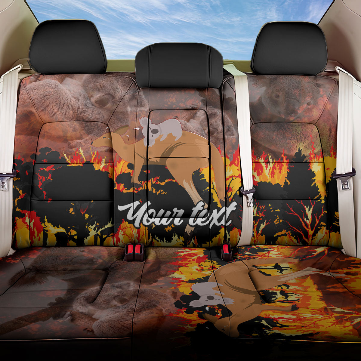 Personalised Save Wildlife Australia Back Car Seat Cover Australia Bushfire Recovery Wildlife Support