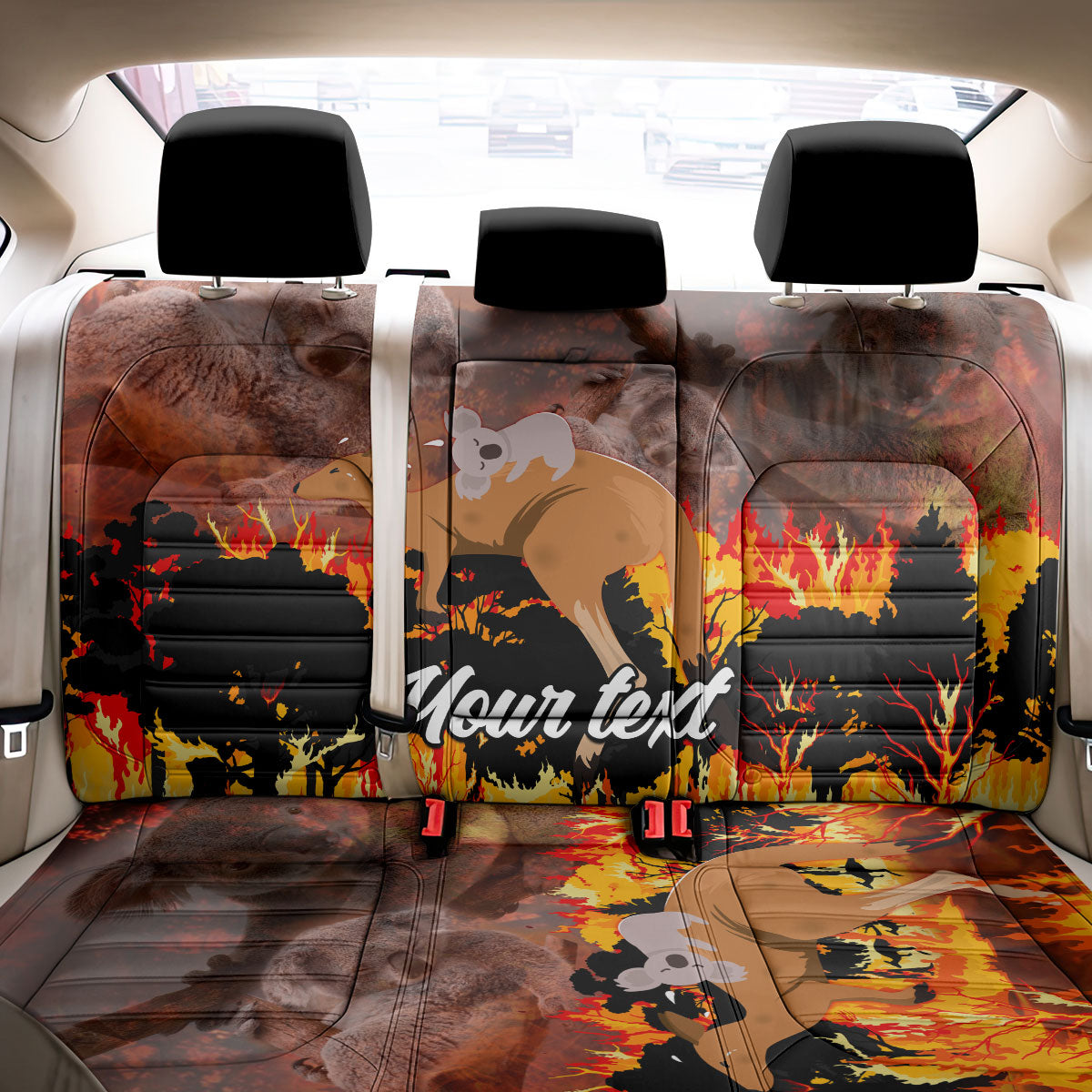 Personalised Save Wildlife Australia Back Car Seat Cover Australia Bushfire Recovery Wildlife Support