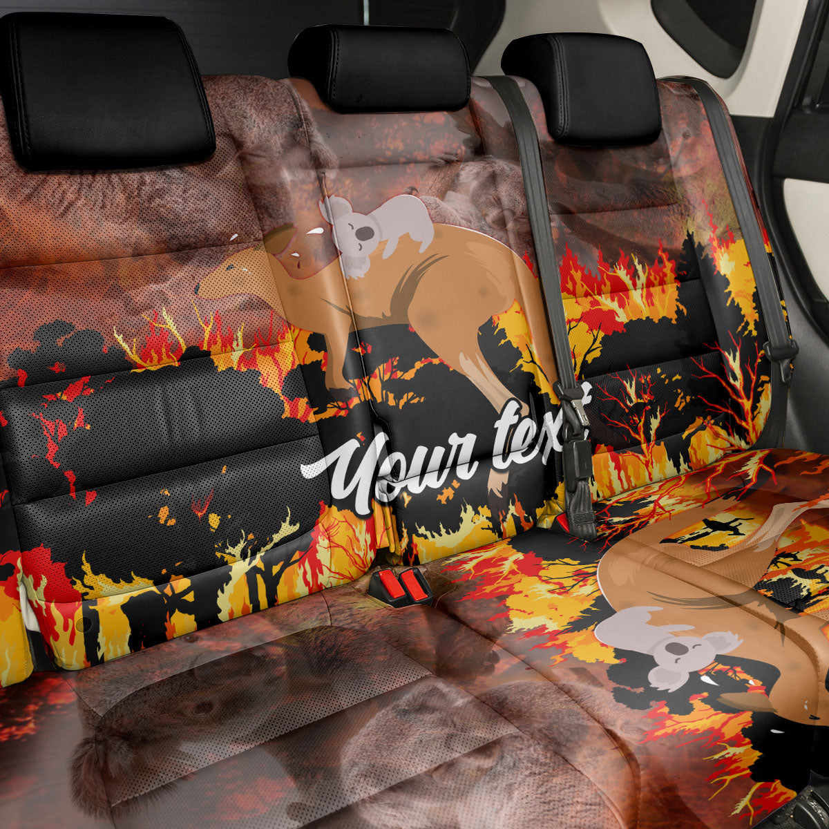 Personalised Save Wildlife Australia Back Car Seat Cover Australia Bushfire Recovery Wildlife Support