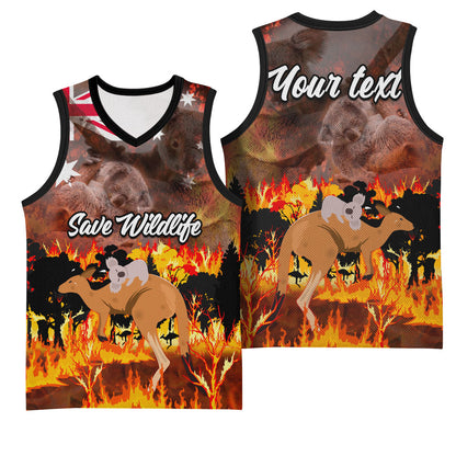 Personalised Save Wildlife Australia Basketball Jersey Australia Bushfire Recovery Wildlife Support