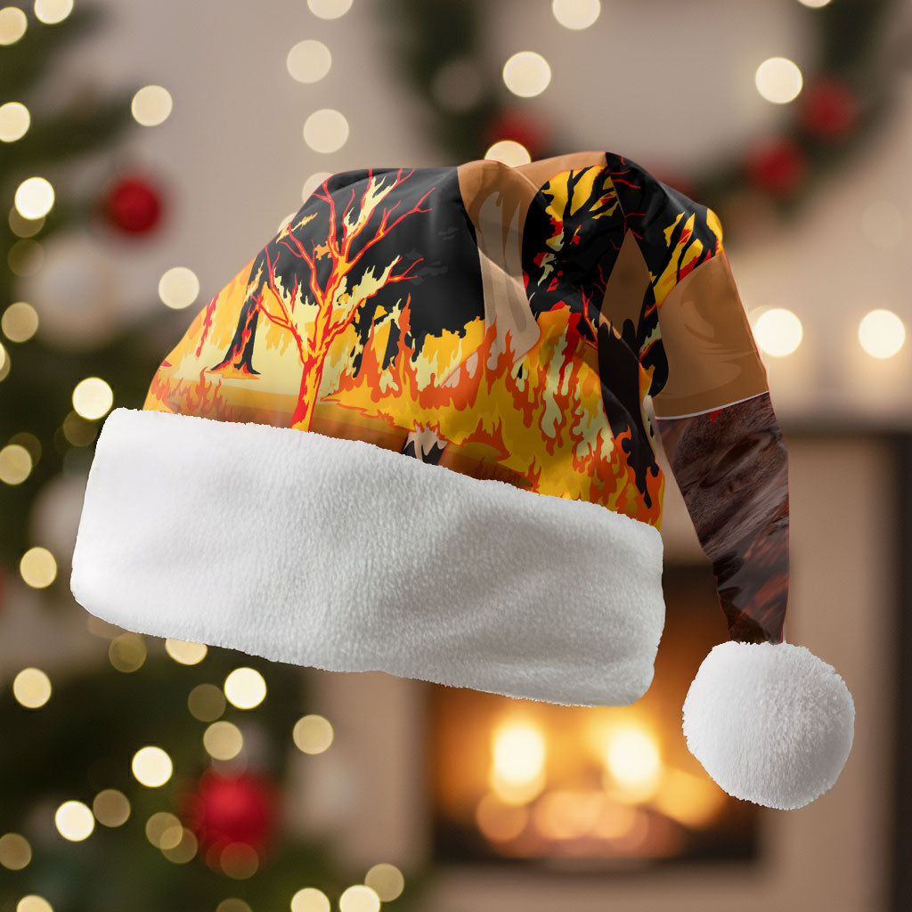 Personalised Save Wildlife Australia Christmas Santa Hat Bushfire