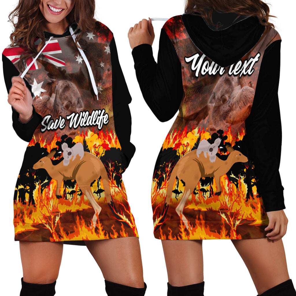 Personalised Save Wildlife Australia Hoodie Dress Australia Bushfire Recovery Wildlife Support