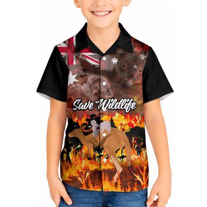 Personalised Save Wildlife Australia Kid Hawaiian Shirt Australia Bushfire Recovery Wildlife Support