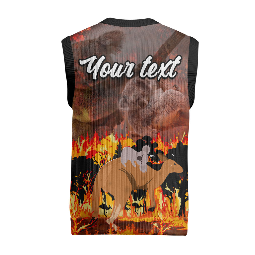 Personalised Save Wildlife Australia Christmas Knitted V-Neck Vest Bushfire