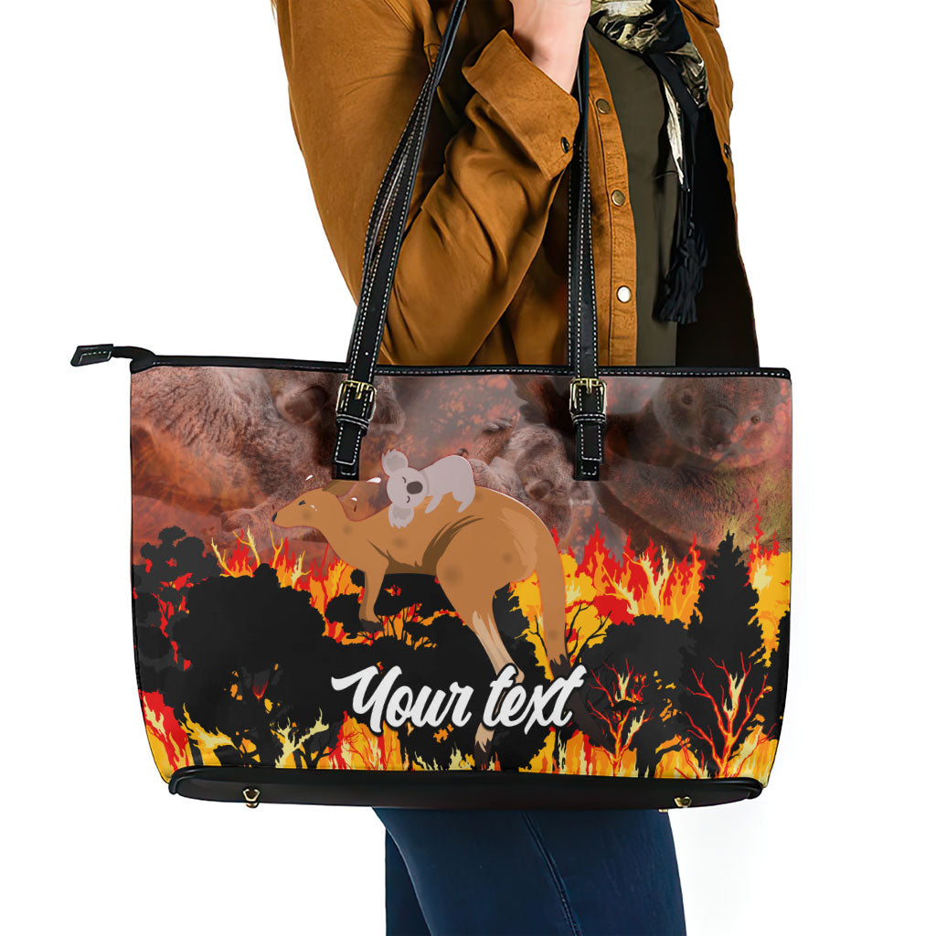 Personalised Save Wildlife Australia Leather Tote Bag Australia Bushfire Recovery Wildlife Support
