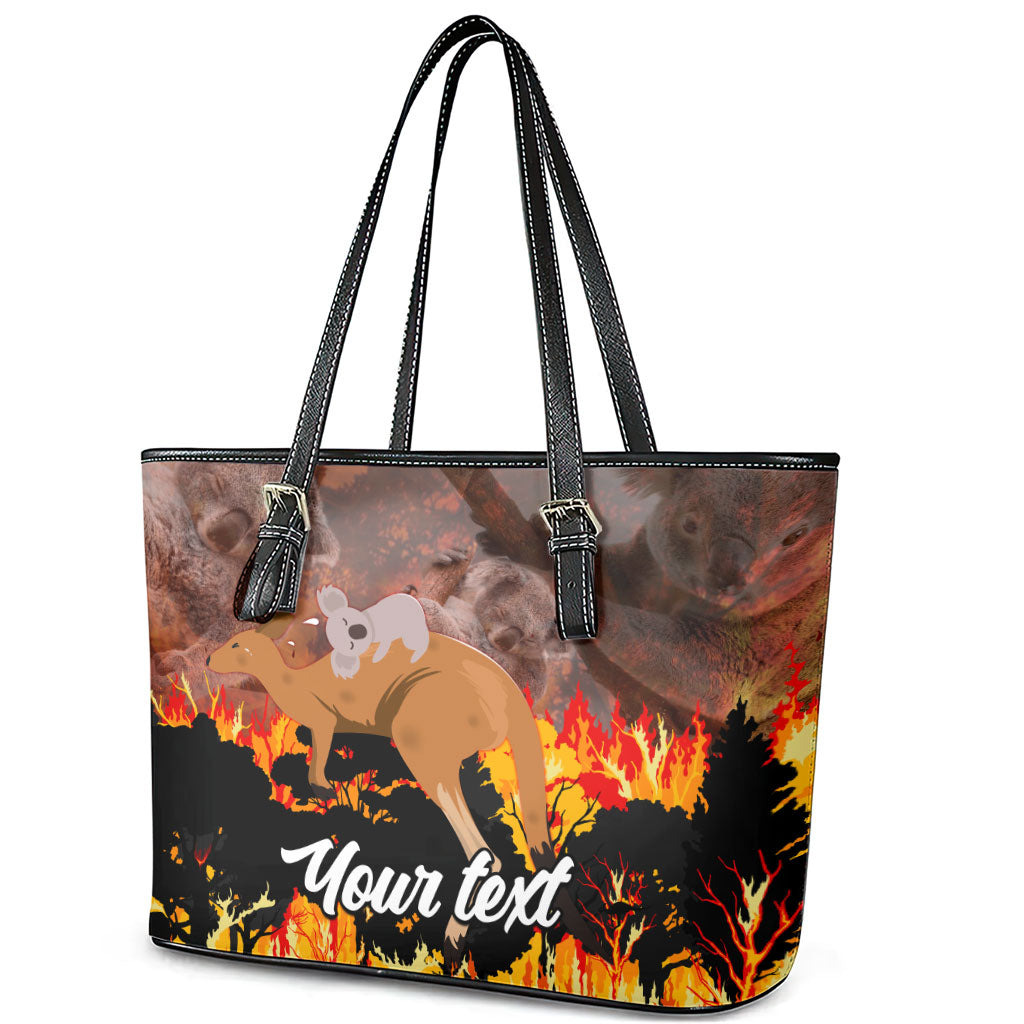 Personalised Save Wildlife Australia Leather Tote Bag Australia Bushfire Recovery Wildlife Support