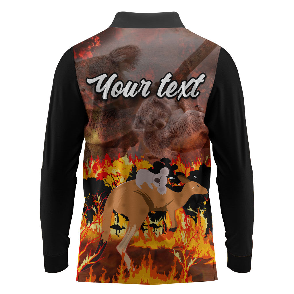 Personalised Save Wildlife Australia Long Sleeve Polo Shirt Australia Bushfire Recovery Wildlife Support